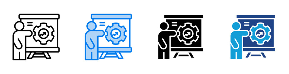 Training icon set multiple style collection