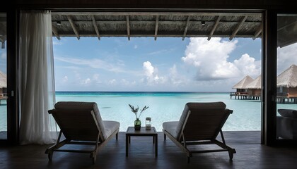 Stylish and luxurious overwater villa
