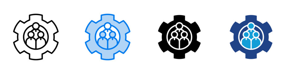 workforce icon set multiple style collection