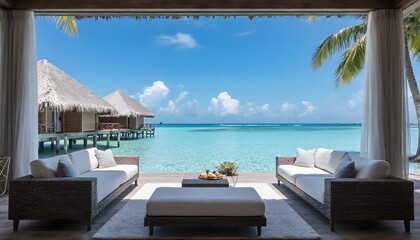 Stylish and luxurious overwater villa
