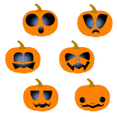 Jack-o'-Lantern Halloween Pattern  (Ver. B) – Transparent Pumpkin Icons (PNG Version)