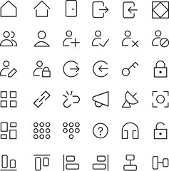 home and navigation icon vector collection, minimal web ui icon vector pack
