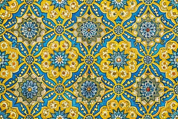 Vibrant yellow blue artistic pattern background featuring abstract flowing lines and shapes perfect for marketing materials social media posts and digital advertisements with modern stylish look