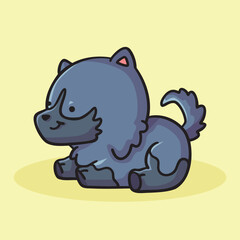 Obraz premium Kawaii and Cute Puppy Illustration - Pet Lovers Clipart