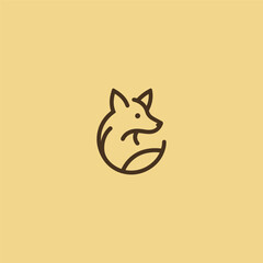 Fox logo in clean and elegant minimalist line art design.