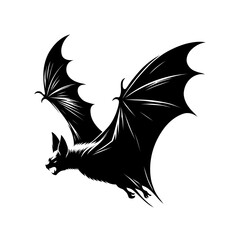Flying Bat Silhouette Gothic and Spooky Vector Illustration for Halloween Festival