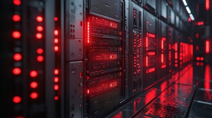 3d illustration of data server on shield, concept data privacy, 3D illustration, hyper realistic illustration, illustration