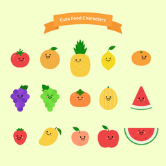 Vector illustration of fruit characters.