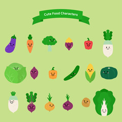 Vector illustration of vegetable characters.