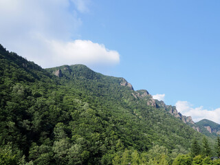 層雲峡温泉から見た山