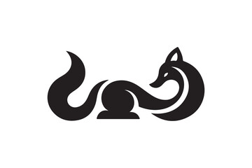 Fototapeta premium vector illustration of a black fox vector logo
