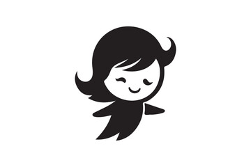 girl with long hair vector template