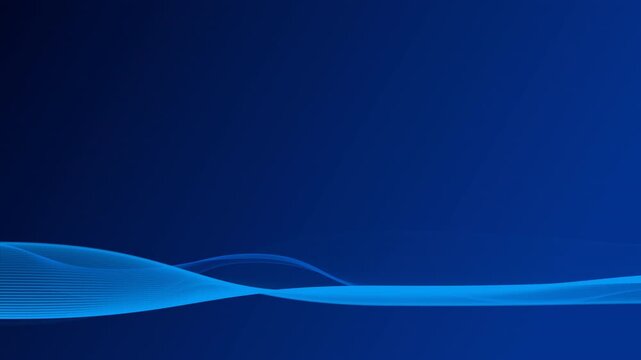 Animated Abstract blue line wave motion gradient blue video background