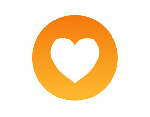 Gradient orange social media love heart modern symbol icon