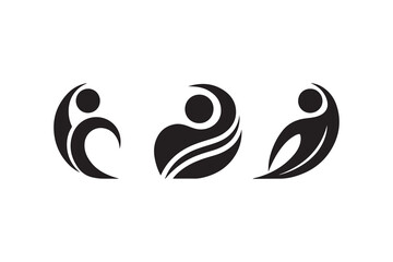 abstract people logo vector design art background