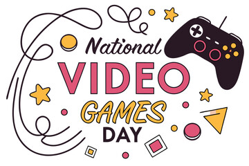 NATIONAL VIDEO GAMES DAY vector illustration