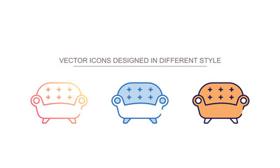 Sofa icon design with white background stock illustration