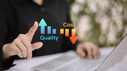 Increase Quality and Reduce Cost Business Strategy Concept