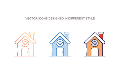 Smart Home icon design with white background stock illustration
