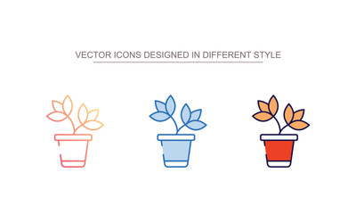Plant Pot icon design with white background stock illustration