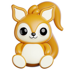 Fototapeta premium Adorable Fox Icon, 3D Forest Animal Character