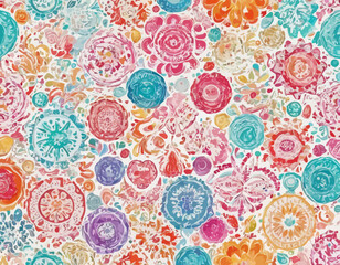 Beautiful colorful vector ornamets with white background 