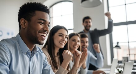 A Cascade of Joy: A Unique Side-Angle View of a Team's Celebration