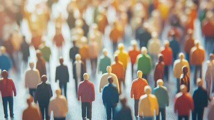 Fototapeta premium A crowd of people walking in a busy street. The urban concept of city life and movement.