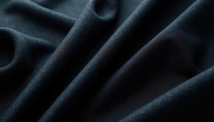 Fototapeta premium Subtle black fabric folds, noise grain, gradient effect , background, photography, texture