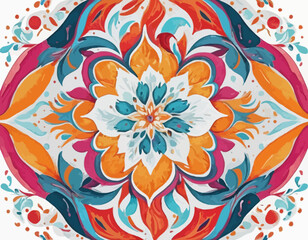 Beautiful colorful vector ornamets with white background 