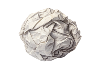 Crumpled paper ball isolated on transparent background