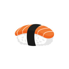Salmon sushi nigiri on white background