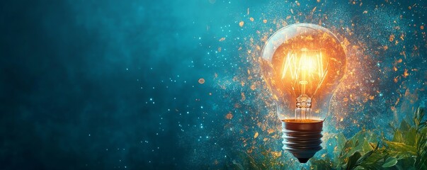 Power-saving LED lamp being replaced, emphasizing the benefits of energy-efficient lighting solutions, Generative AI