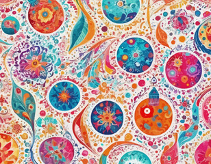 Beautiful colorful vector ornamets with white background 