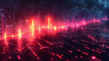 Futuristic data visualization for financial analysis