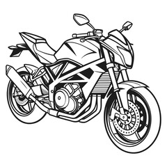 Modern naked sport bike or streetfighter motorcycle, vector icon