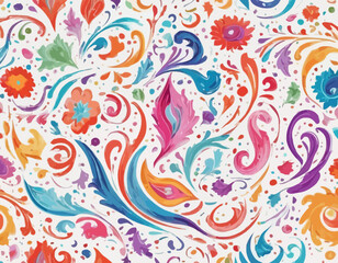 Beautiful colorful vector ornamets with white background 