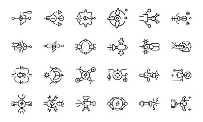 24 Science and Laboratory Line Icons DNA, Chemistry, Biology, Physics, Research, Experiment, and Medical Vector Icon Set for Scientists, Teachers, and STEM Projects