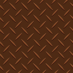 a seamless diamon plate iron metal texture in coffee brown , warm industrial style