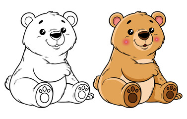 Cute brown bear cartoon