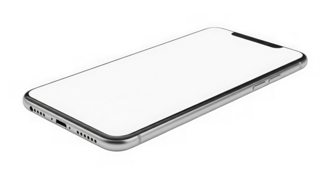 Ai generated image of modern smartphone isolated on transparent background