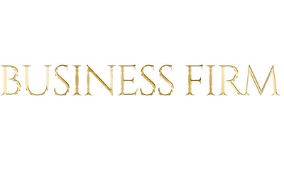 The word Business Fit with 3D metallic Gold Effect