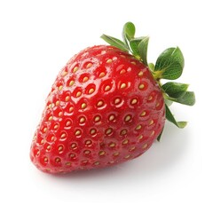 Ripe strawberry, isolated, white background, food photography, recipe ingredient