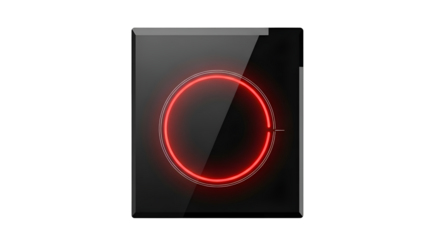 Modern Induction Cooktop Shines with Red Glowing Circle on Black Glass Surface