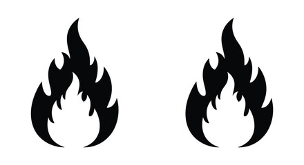Two Black Silhouette Flames illustration 