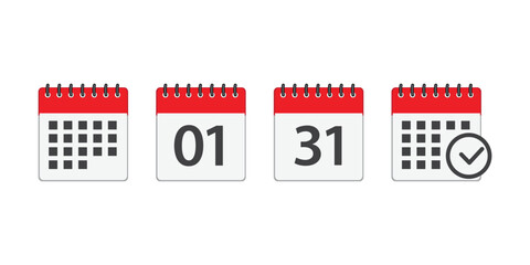 calendar planner icons for app, website, ui. reminder organizer event signs. Calendar icon set. schedule for a business plan.  vector icon on a clear backdrop