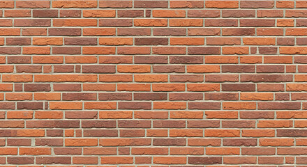 Close up detailed view of a weathered red brick wall with visible mortar lines creating a textured architectural background pattern