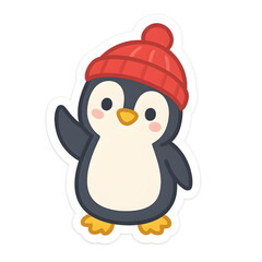 Obraz premium Cute penguin character transparent background cartoon style playful environment adorable viewpoint fun concept