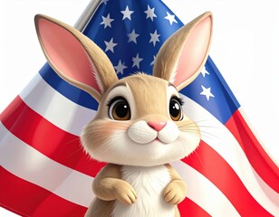 A cute cartoon bunny. Adorable animated rabbit comical hare charming lagomorph digital drawing image.