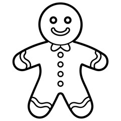 Minimalist Gingerbread Man Line Illustration